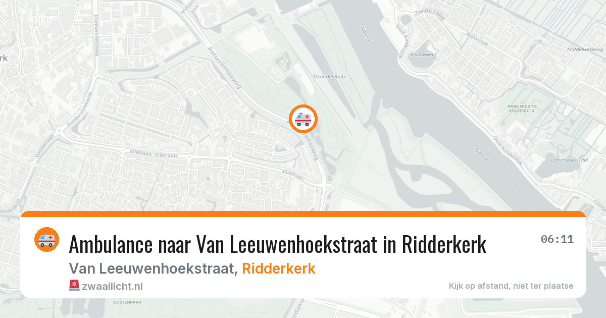 Ambulance naar Van Leeuwenhoekstraat in Ridderkerk — 25 jul 2026
