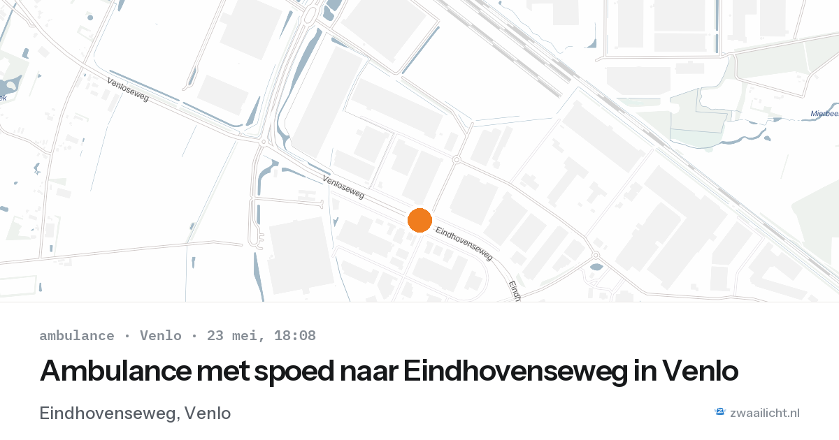 Ambulance met spoed naar Eindhovenseweg in Venlo — 23 mei 2026