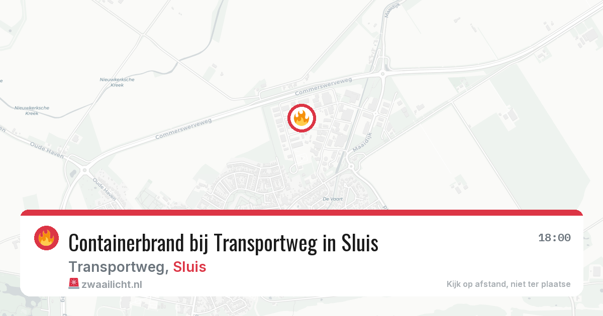 Containerbrand bij Transportweg in Sluis — 7 jul 2026