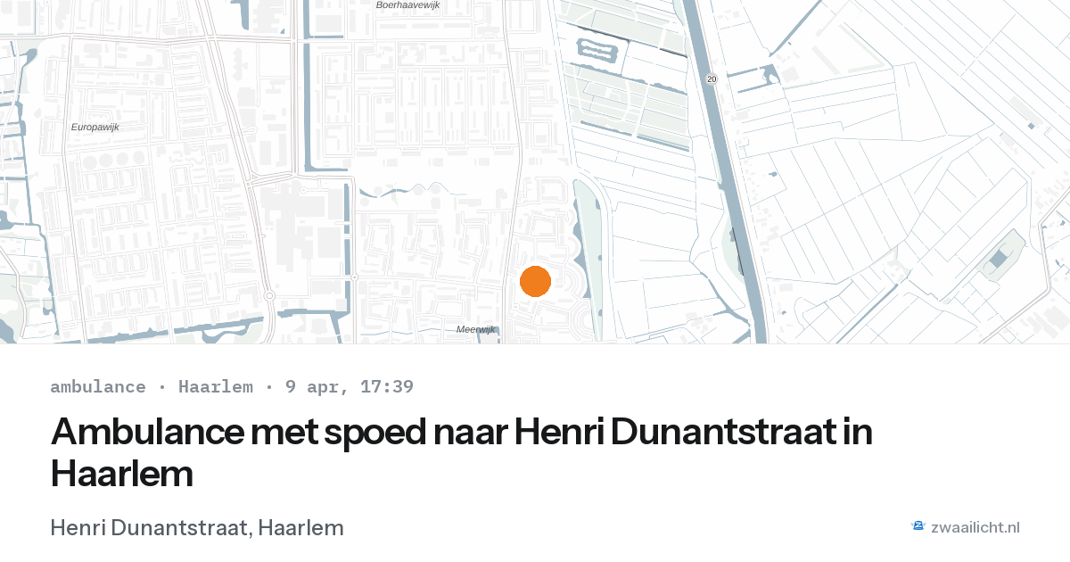 Ambulance met spoed naar Henri Dunantstraat in Haarlem — 9 apr 2026
