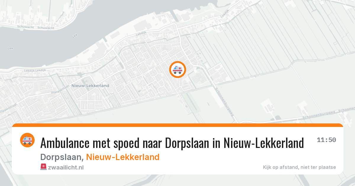 Ambulance met spoed naar Dorpslaan in Nieuw-Lekkerland — 19 jun 2026