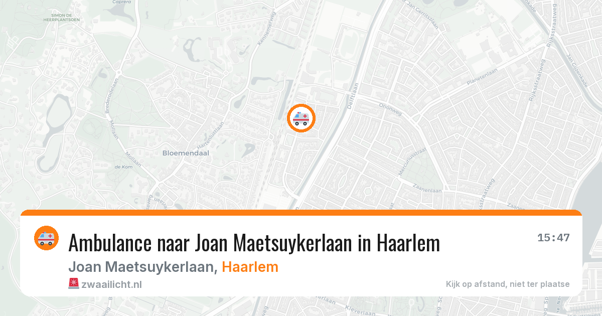 Ambulance naar Joan Maetsuykerlaan in Haarlem — 10 aug 2026