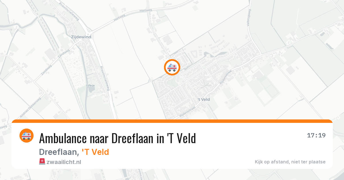 Ambulance naar Dreeflaan in 'T Veld — 19 jun 2026