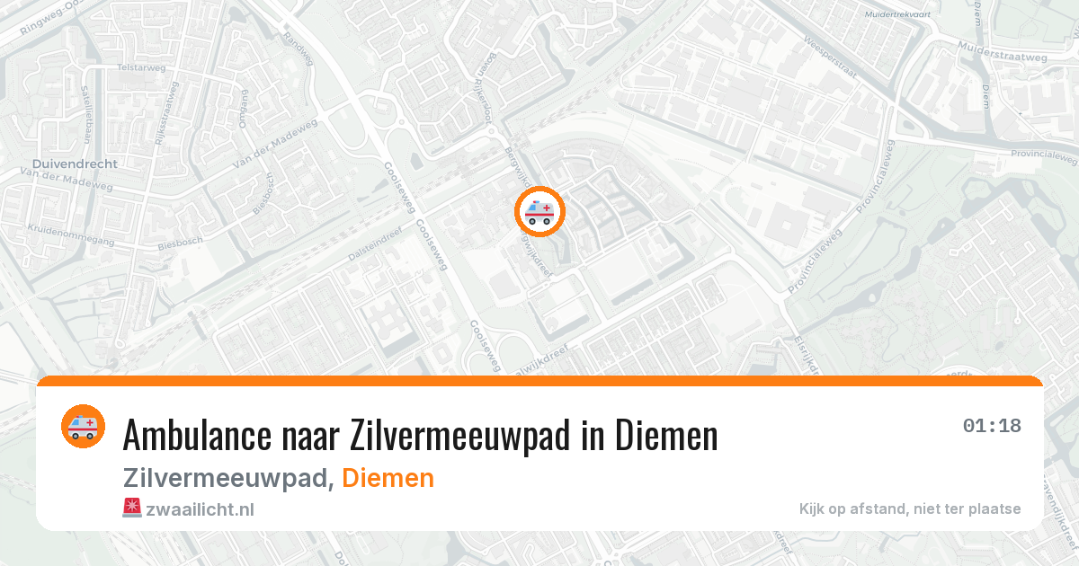 Ambulance naar Zilvermeeuwpad in Diemen — 29 mei 2026