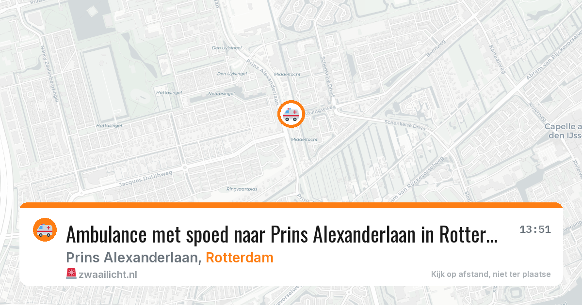 Ambulance met spoed naar Prins Alexanderlaan in Rotterdam — 16 mrt 2026