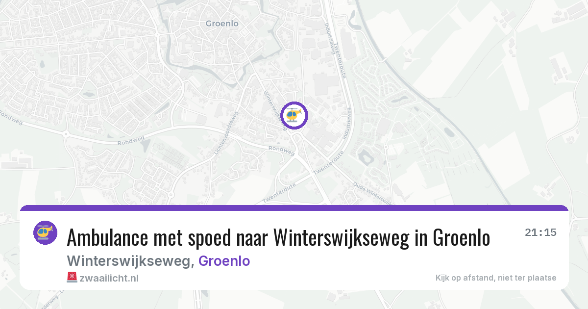Ambulance met spoed naar Winterswijkseweg in Groenlo — 28 jun 2026