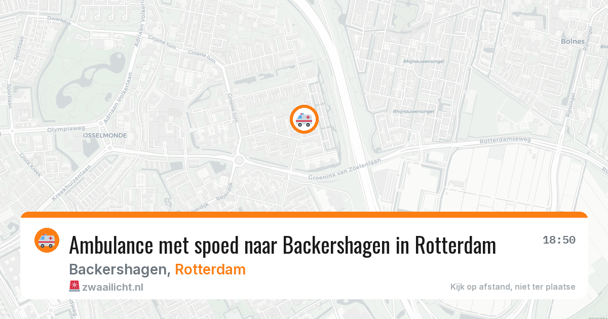 Ambulance met spoed naar Backershagen in Rotterdam — 26 mei 2026