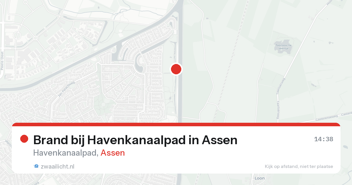 Brand bij Havenkanaalpad in Assen — 25 aug 2026