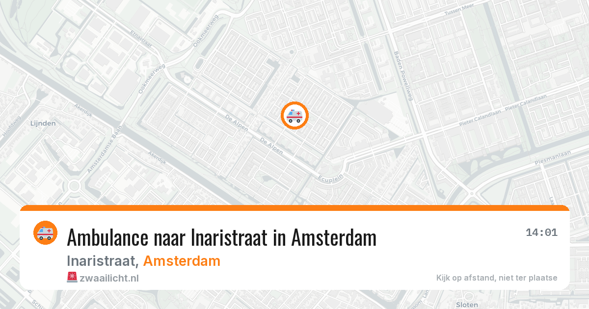Ambulance naar Inaristraat in Amsterdam — 30 mrt 2026