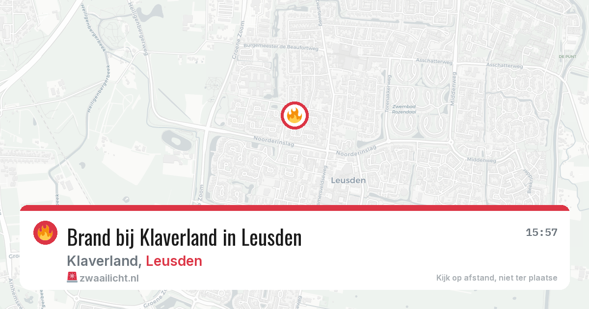 Brand bij Klaverland in Leusden — 12 jun 2026