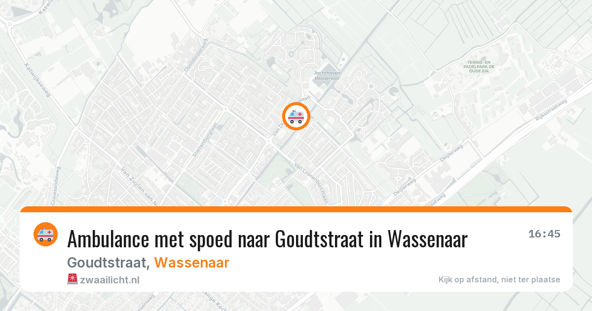 Ambulance met spoed naar Goudtstraat in Wassenaar — 31 jul 2026