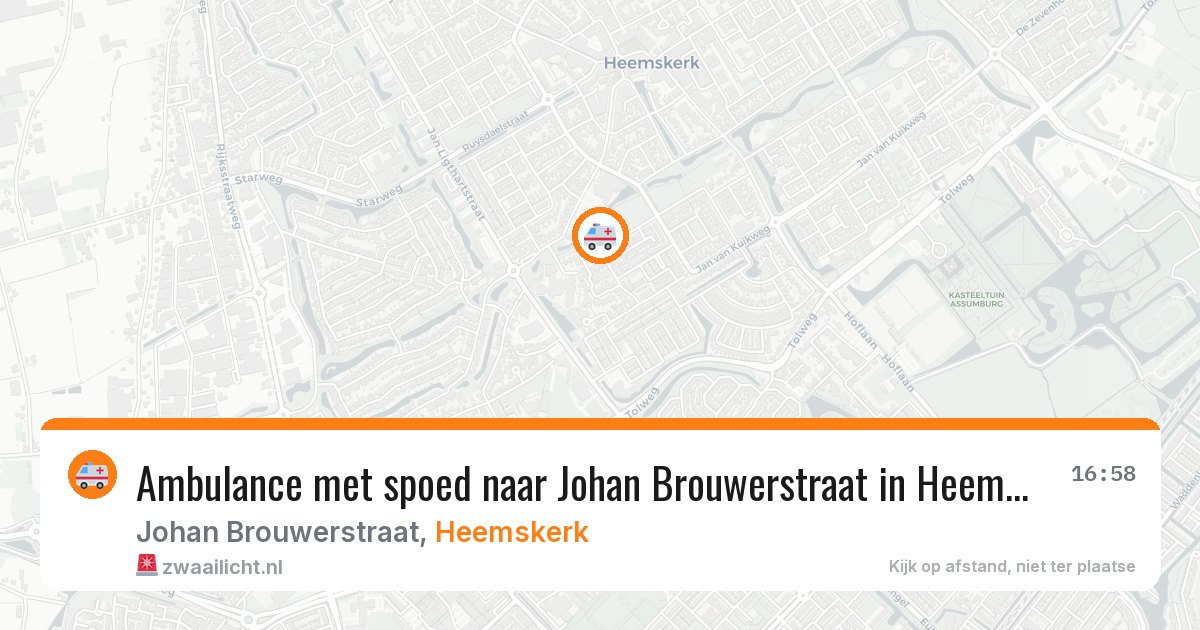 Ambulance met spoed naar Johan Brouwerstraat in Heemskerk — 28 mrt 2026