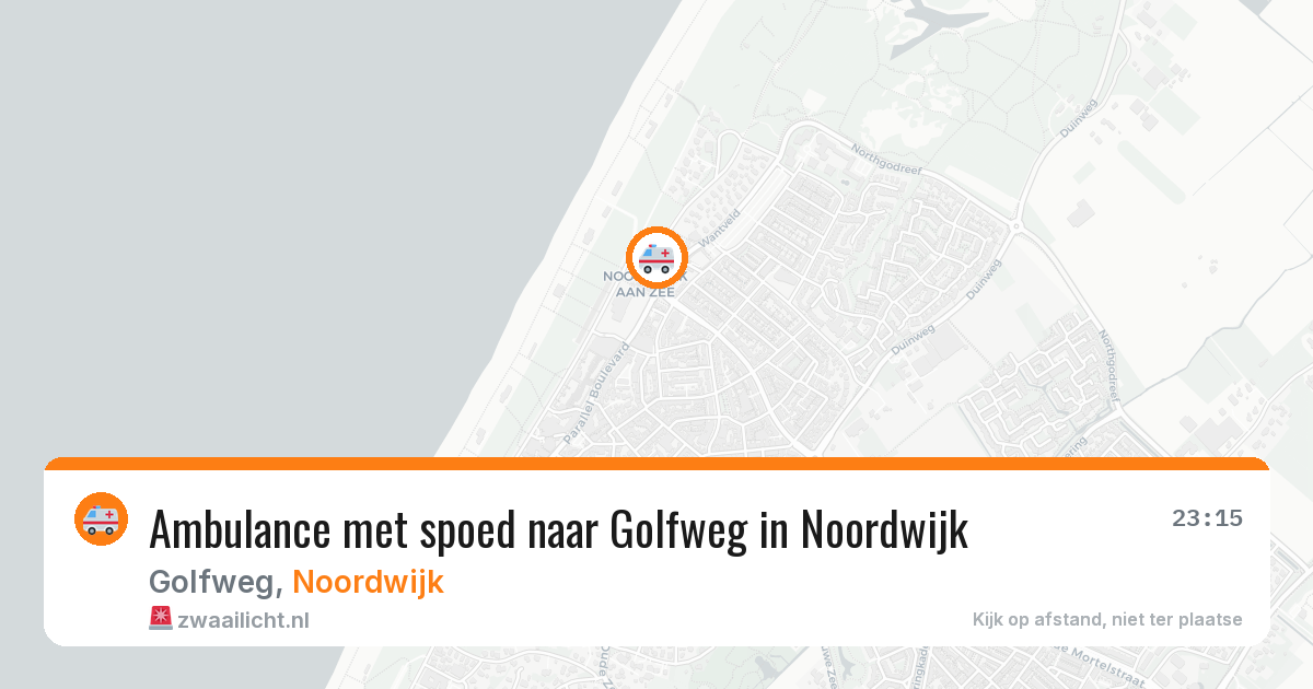 Ambulance met spoed naar Golfweg in Noordwijk — 12 aug 2026