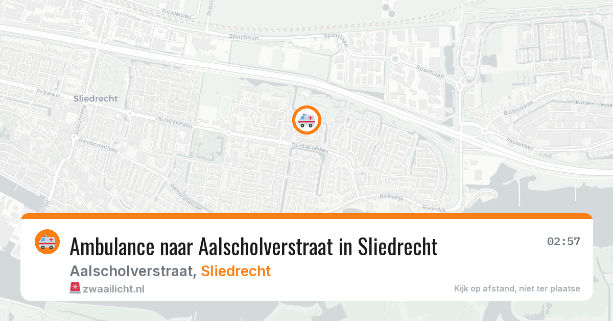 Ambulance naar Aalscholverstraat in Sliedrecht — 30 jul 2026