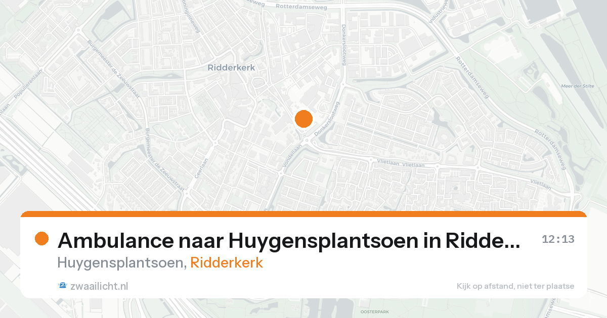 Ambulance naar Huygensplantsoen in Ridderkerk — 29 mei 2026