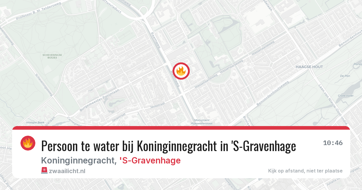 Persoon te water bij Koninginnegracht in 'S-Gravenhage — 4 aug 2026
