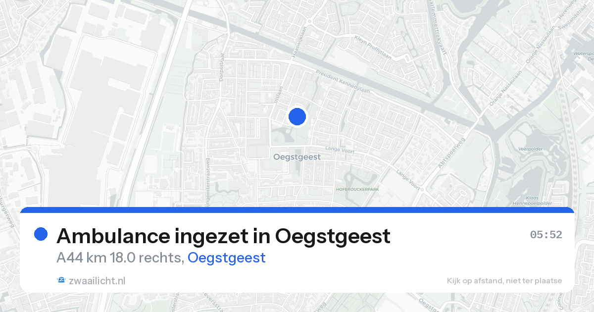 Ambulance ingezet in Oegstgeest — 26 mei 2026