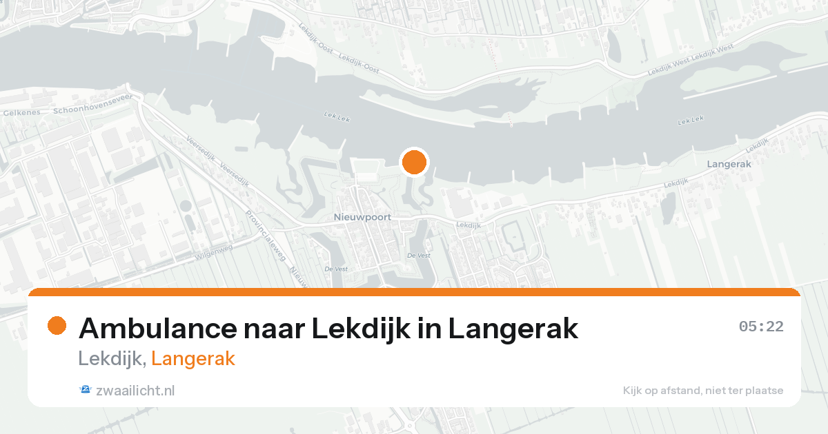 Ambulance naar Lekdijk in Langerak — 25 aug 2026