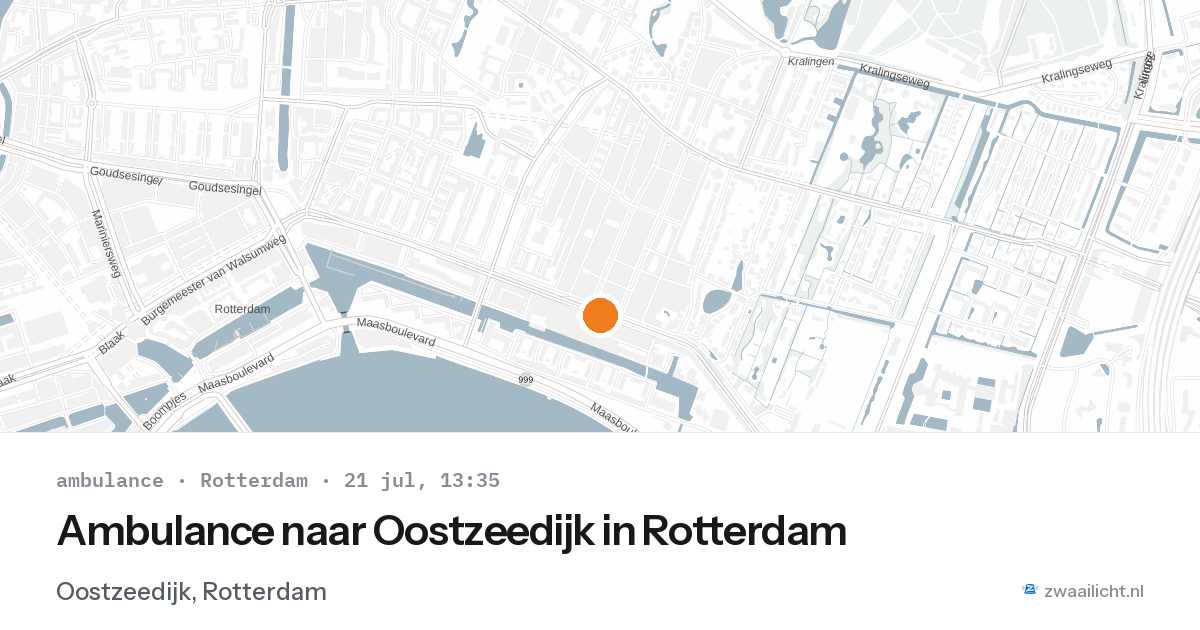 Ambulance naar Oostzeedijk in Rotterdam — 21 jul 2026