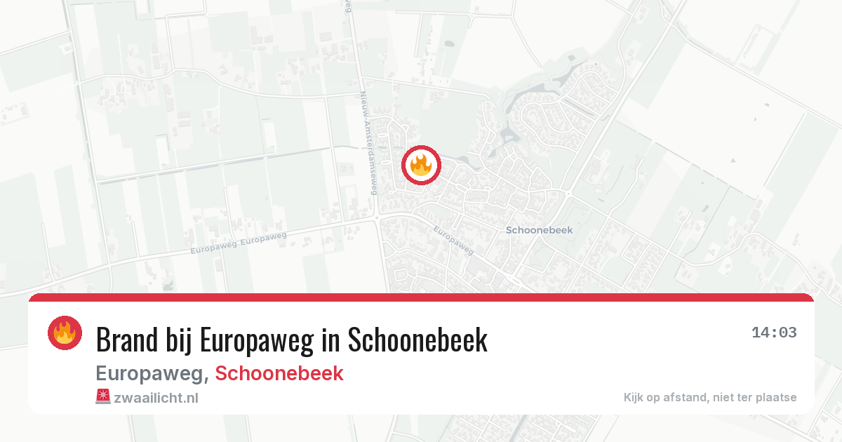 Brand bij Europaweg in Schoonebeek — 1 aug 2026