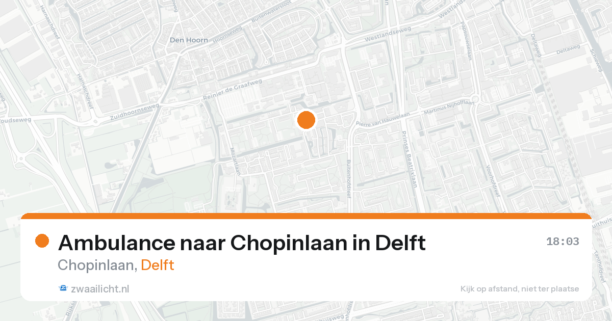 Ambulance naar Chopinlaan in Delft — 18 aug 2026