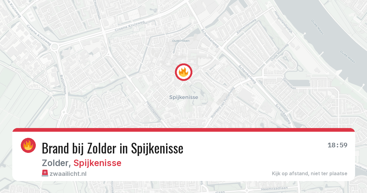 Brand bij Zolder in Spijkenisse — 8 aug 2026