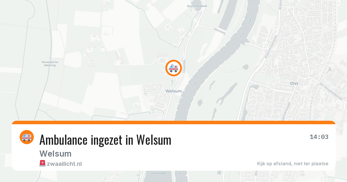Ambulance ingezet in Welsum — 30 mrt 2026