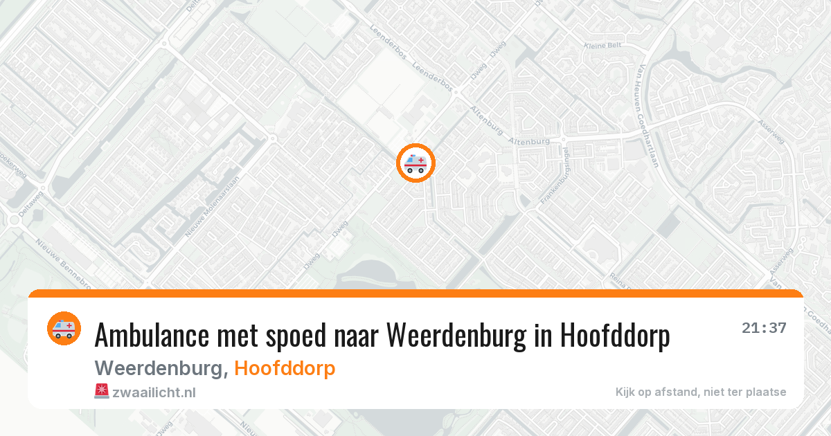 Ambulance met spoed naar Weerdenburg in Hoofddorp — 6 aug 2026
