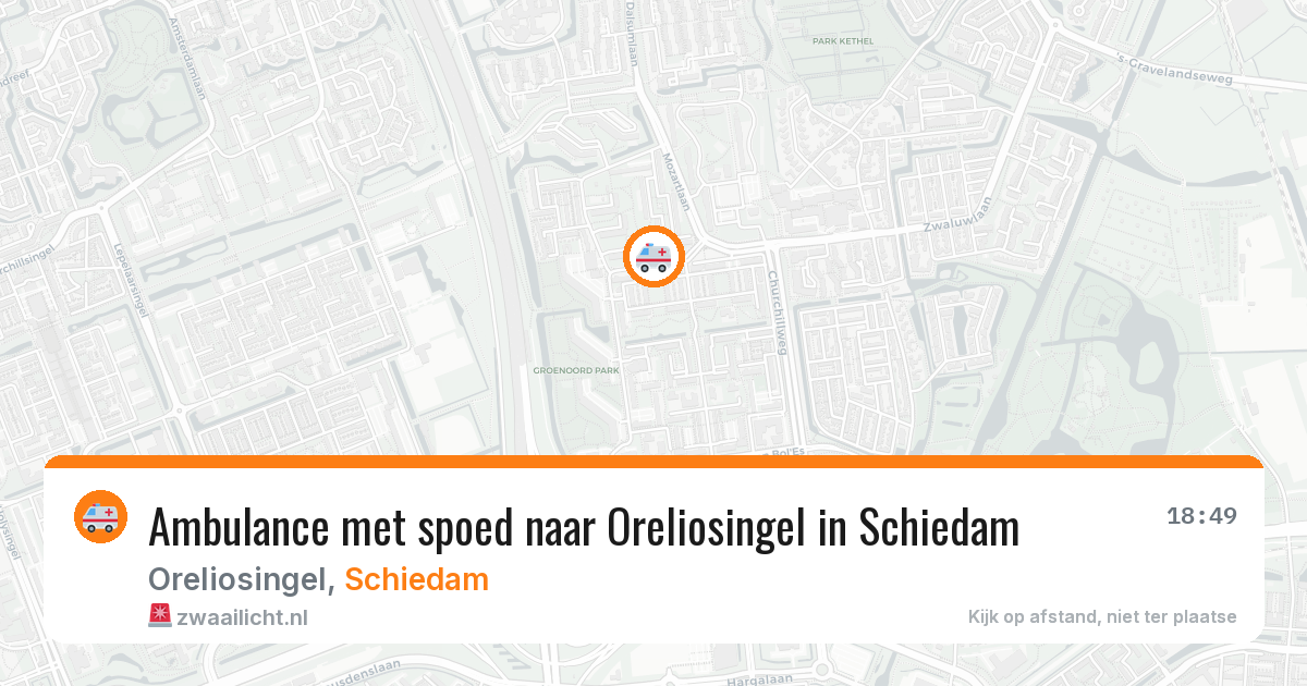 Ambulance met spoed naar Oreliosingel in Schiedam — 25 jun 2026