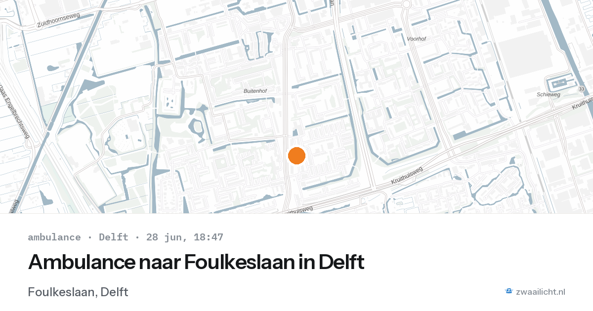 Ambulance naar Foulkeslaan in Delft — 28 jun 2026