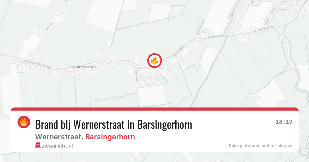 Brand bij Wernerstraat in Barsingerhorn — 21 jun 2026