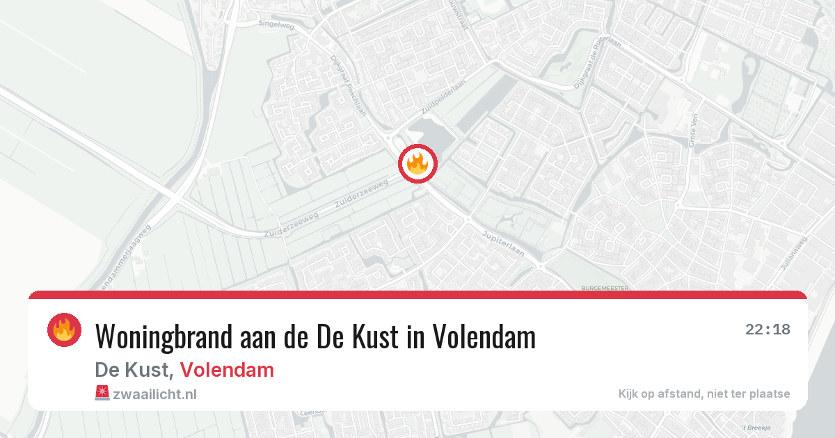Woningbrand aan de De Kust in Volendam — 25 mei 2026