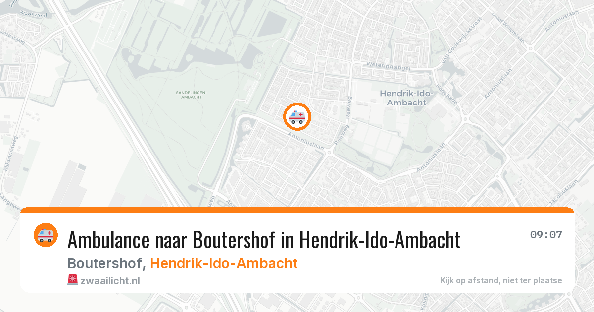 Ambulance naar Boutershof in Hendrik-Ido-Ambacht — 17 mrt 2026