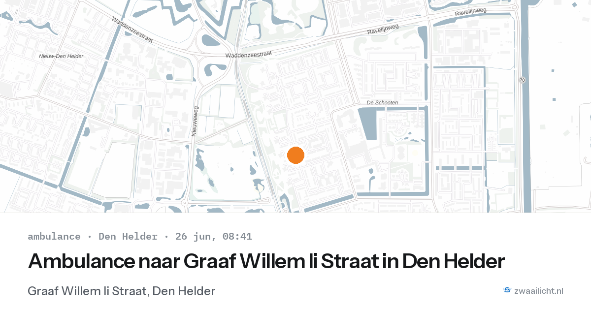 Ambulance naar Graaf Willem Ii Straat in Den Helder — 26 jun 2026