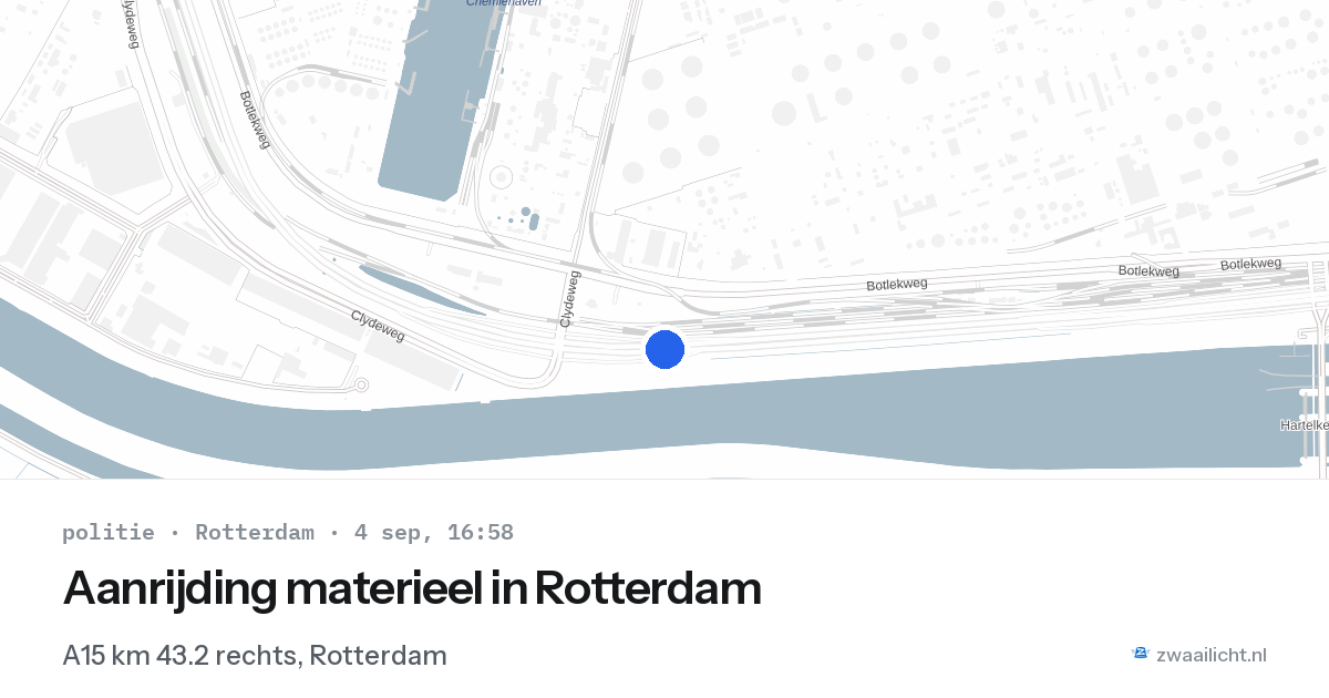 Aanrijding materieel in Rotterdam — 4 sep 2026