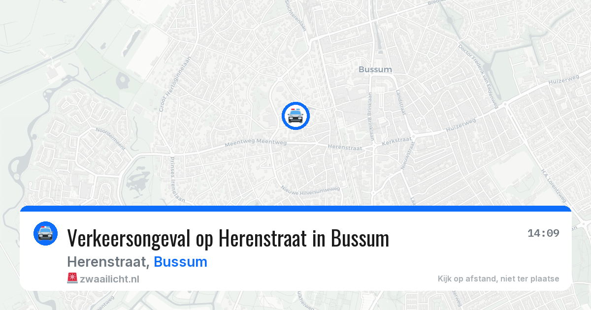 Verkeersongeval op Herenstraat in Bussum — 10 jul 2026