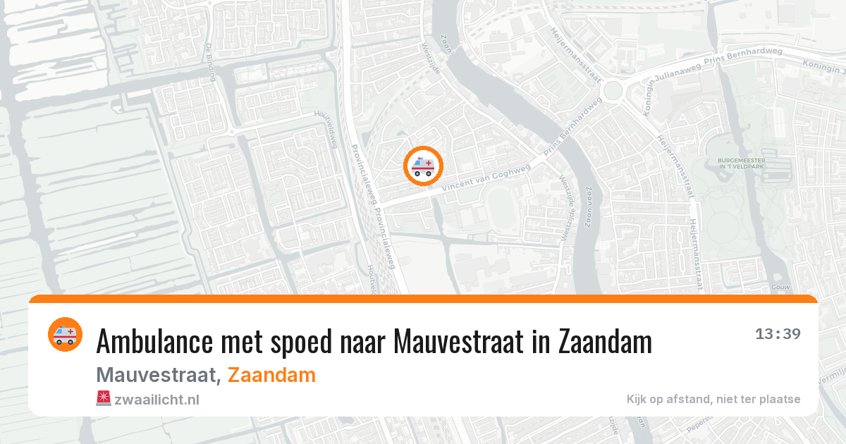 Ambulance met spoed naar Mauvestraat in Zaandam — 20 mrt 2026