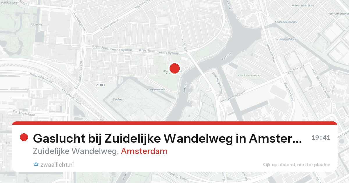 Gaslucht bij Zuidelijke Wandelweg in Amsterdam — 11 jun 2026