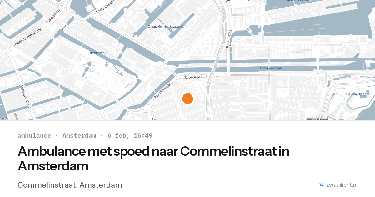 Ambulance met spoed naar Commelinstraat in Amsterdam — 6 feb 2026