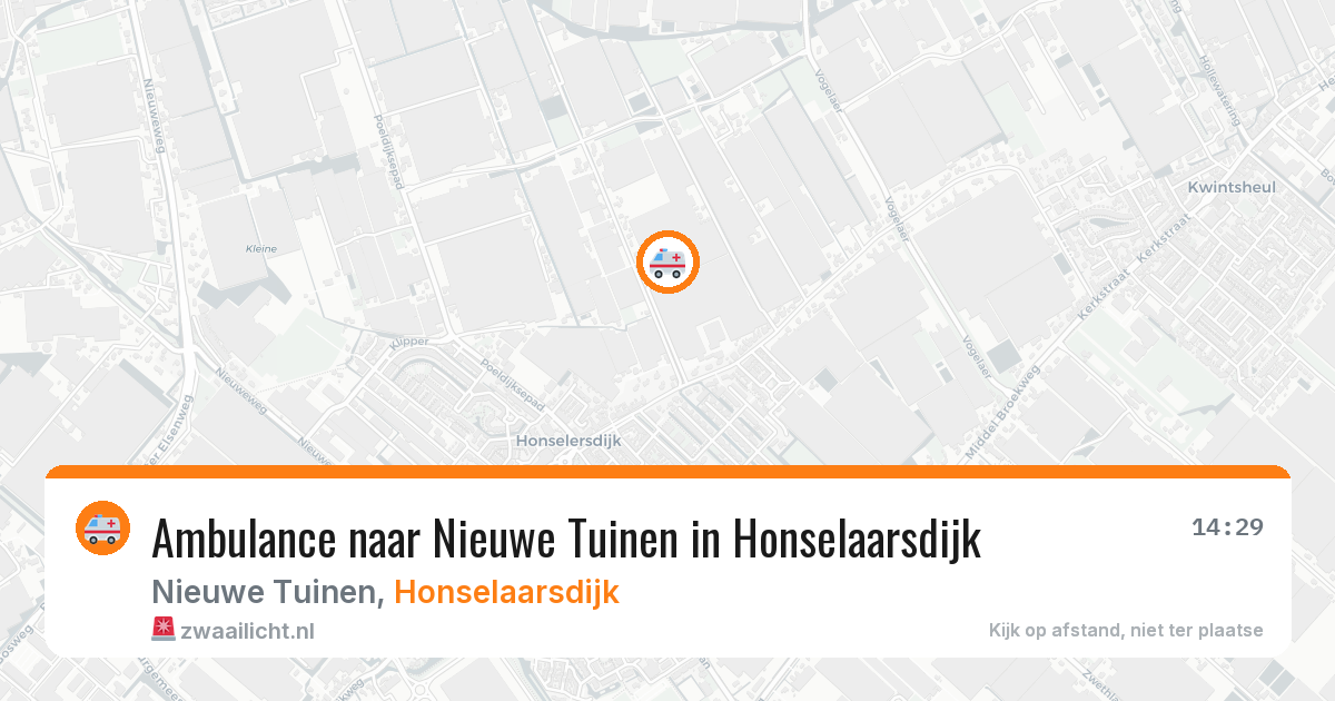 Ambulance naar Nieuwe Tuinen in Honselaarsdijk — 25 mrt 2026
