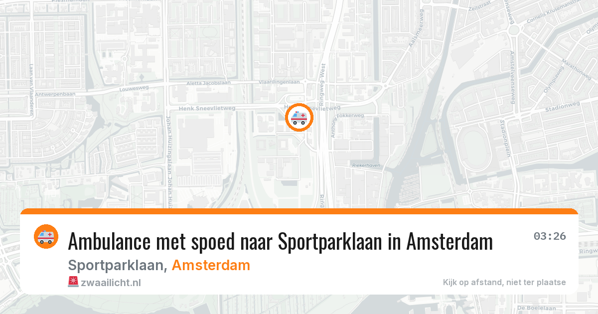 Ambulance met spoed naar Sportparklaan in Amsterdam — 27 jul 2026