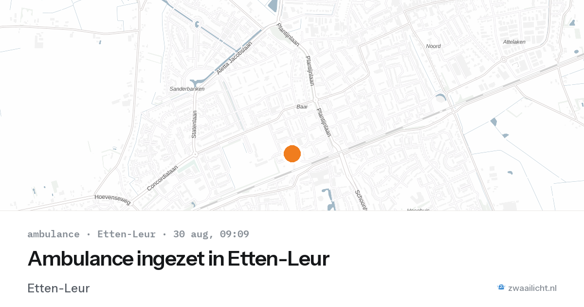 Ambulance ingezet in Etten-Leur — 30 aug 2026