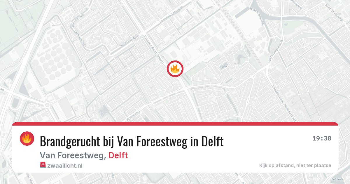 Brandgerucht bij Van Foreestweg in Delft — 26 jun 2026