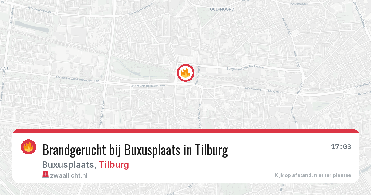 Brandgerucht bij Buxusplaats in Tilburg — 26 jun 2026