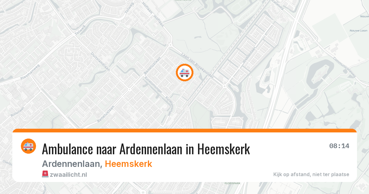 Ambulance naar Ardennenlaan in Heemskerk — 6 aug 2026
