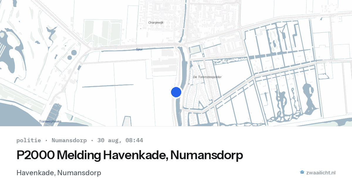 P2000 Melding Havenkade, Numansdorp — 30 aug 2026