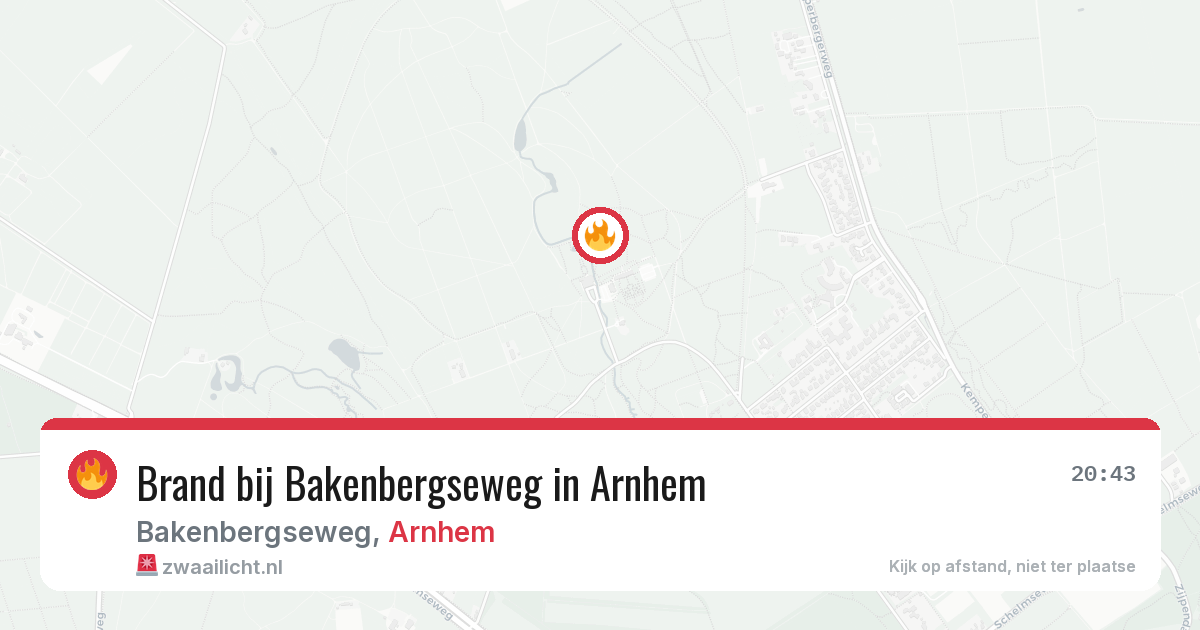 Brand bij Bakenbergseweg in Arnhem — 20 jun 2026