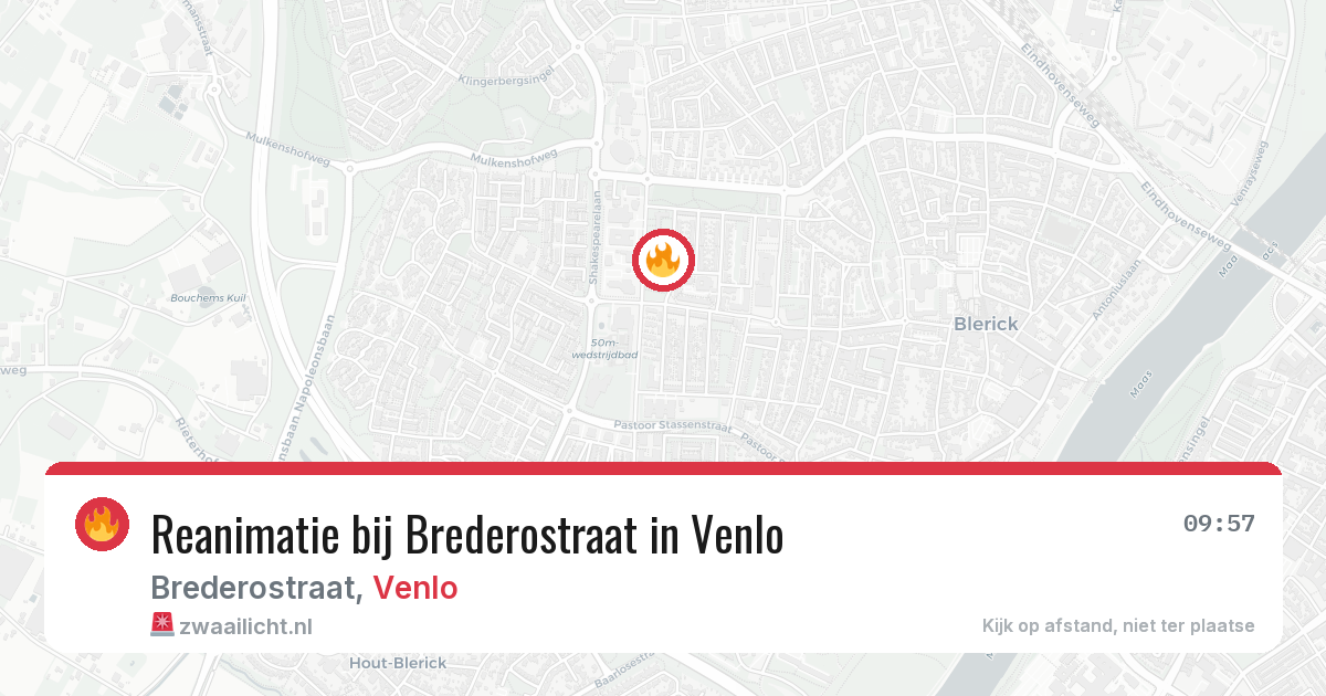 Reanimatie bij Brederostraat in Venlo — 19 mrt 2026