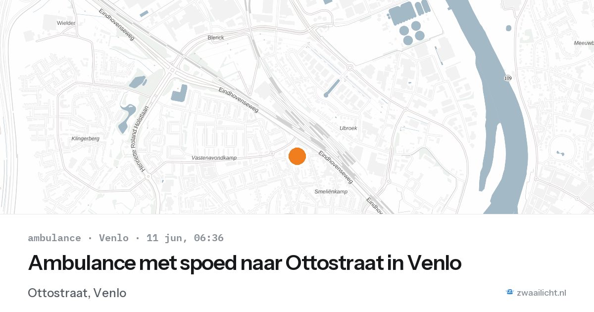 Ambulance met spoed naar Ottostraat in Venlo — 11 jun 2026