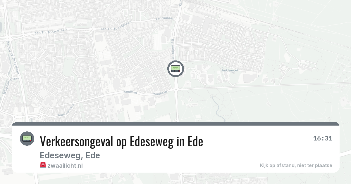 Verkeersongeval op Edeseweg in Ede — 6 apr 2026